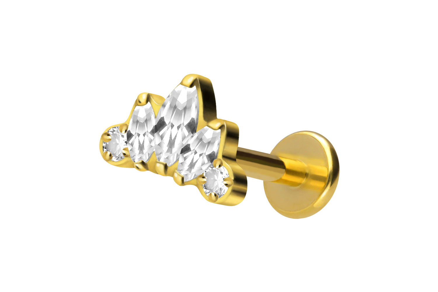 Titan Labret Piercing mit Innengewinde LOTUSBLÜTE